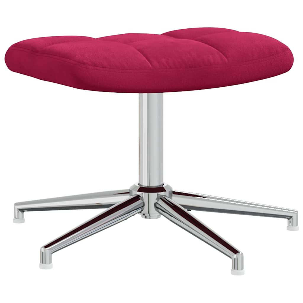 vidaXL Relaxsessel mit Hocker Weinrot Samt
