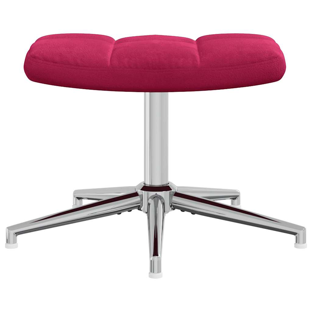 vidaXL Relaxsessel mit Hocker Weinrot Samt
