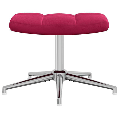 vidaXL Relaxsessel mit Hocker Weinrot Samt