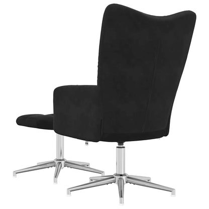 vidaXL Relaxsessel mit Hocker Schwarz Samt