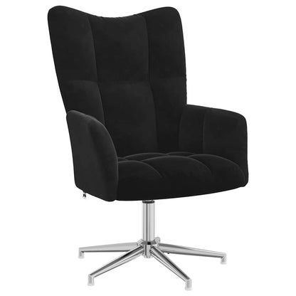 vidaXL Relaxsessel mit Hocker Schwarz Samt