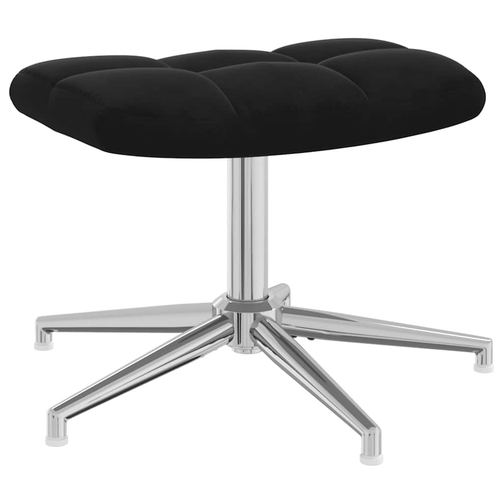 vidaXL Relaxsessel mit Hocker Schwarz Samt