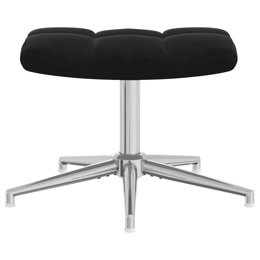 vidaXL Relaxsessel mit Hocker Schwarz Samt