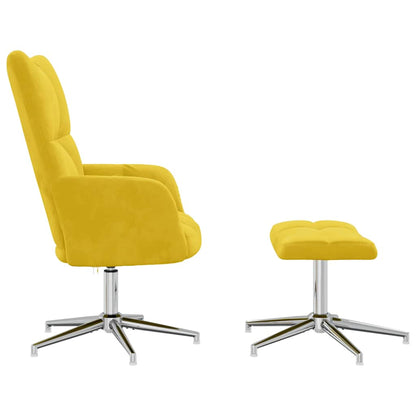 vidaXL Relaxsessel mit Hocker Senfgelb Samt