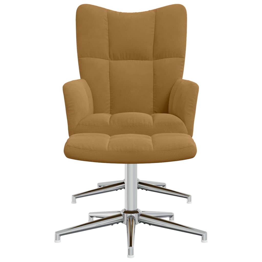 vidaXL Relaxsessel mit Hocker Braun Samt