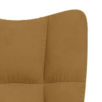 vidaXL Relaxsessel mit Hocker Braun Samt