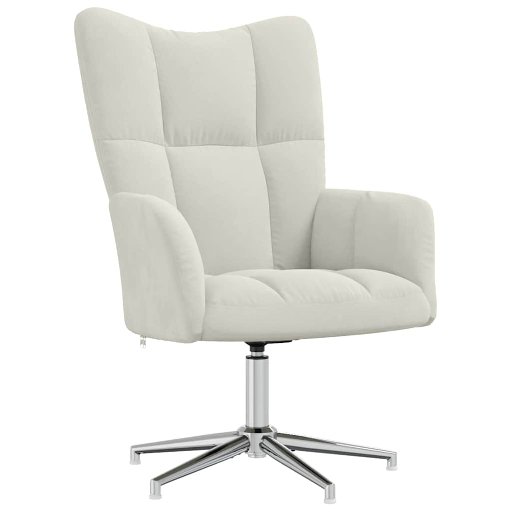 vidaXL Relaxsessel mit Hocker Cremeweiß Samt