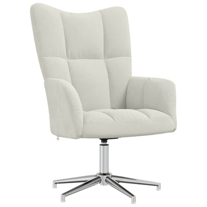 vidaXL Relaxsessel mit Hocker Cremeweiß Samt
