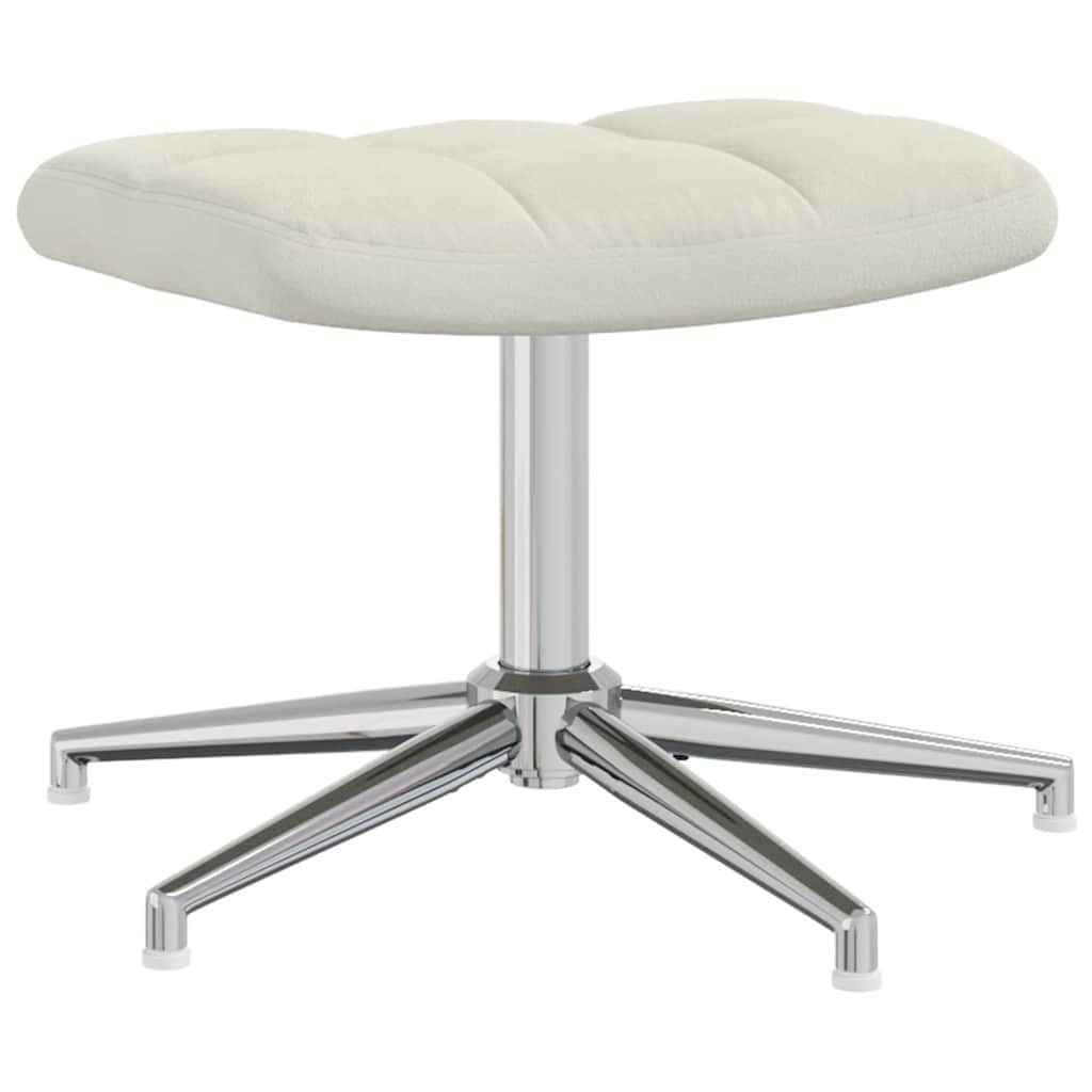 vidaXL Relaxsessel mit Hocker Cremeweiß Samt