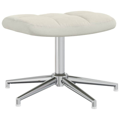 vidaXL Relaxsessel mit Hocker Cremeweiß Samt
