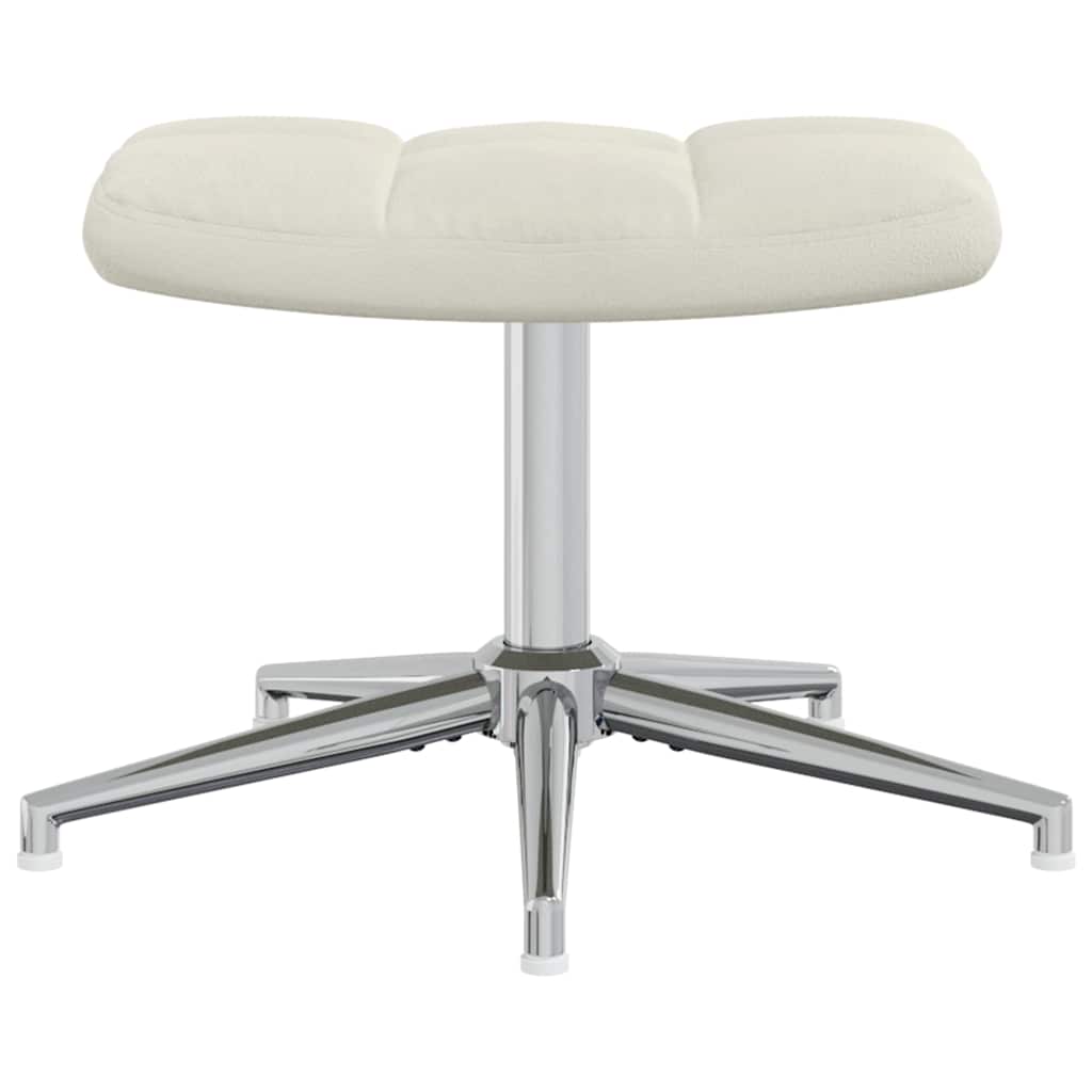 vidaXL Relaxsessel mit Hocker Cremeweiß Samt