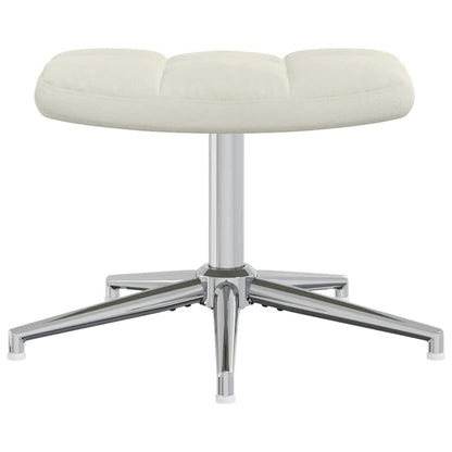 vidaXL Relaxsessel mit Hocker Cremeweiß Samt