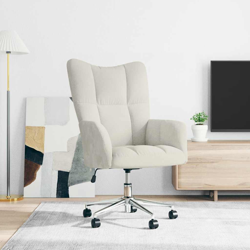 vidaXL Relaxsessel Cremeweiß Samt
