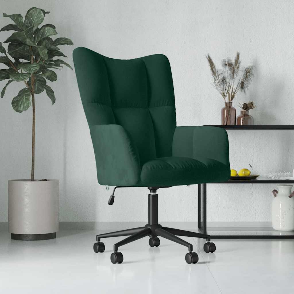 vidaXL Relaxsessel Dunkelgrün Samt