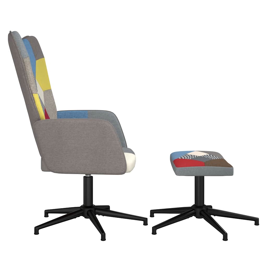 vidaXL Relaxsessel mit Hocker Patchwork Stoff