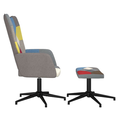 vidaXL Relaxsessel mit Hocker Patchwork Stoff