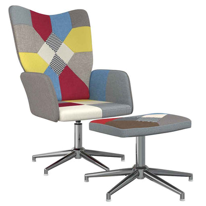 vidaXL Relaxsessel mit Hocker Patchwork Stoff