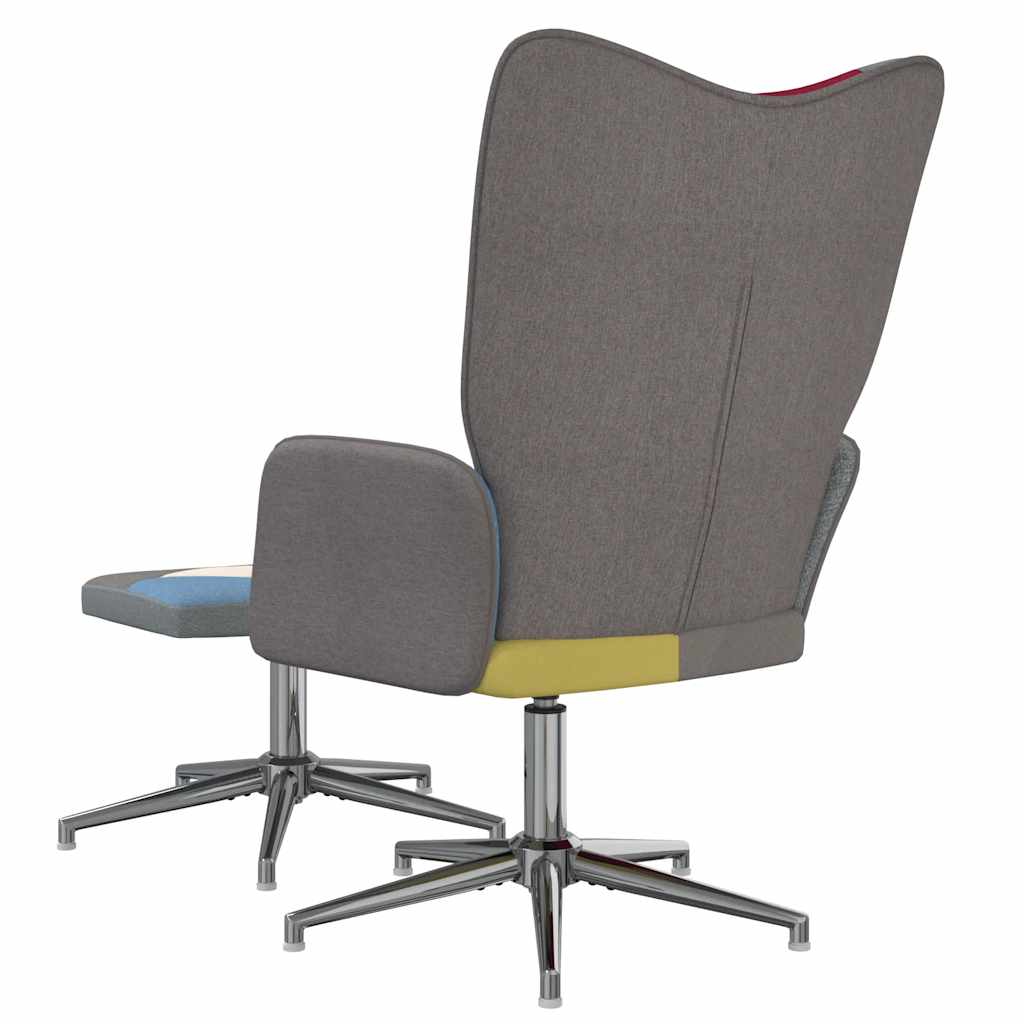 vidaXL Relaxsessel mit Hocker Patchwork Stoff