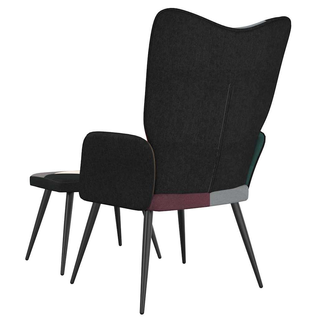 vidaXL Relaxsessel mit Hocker Patchwork Stoff