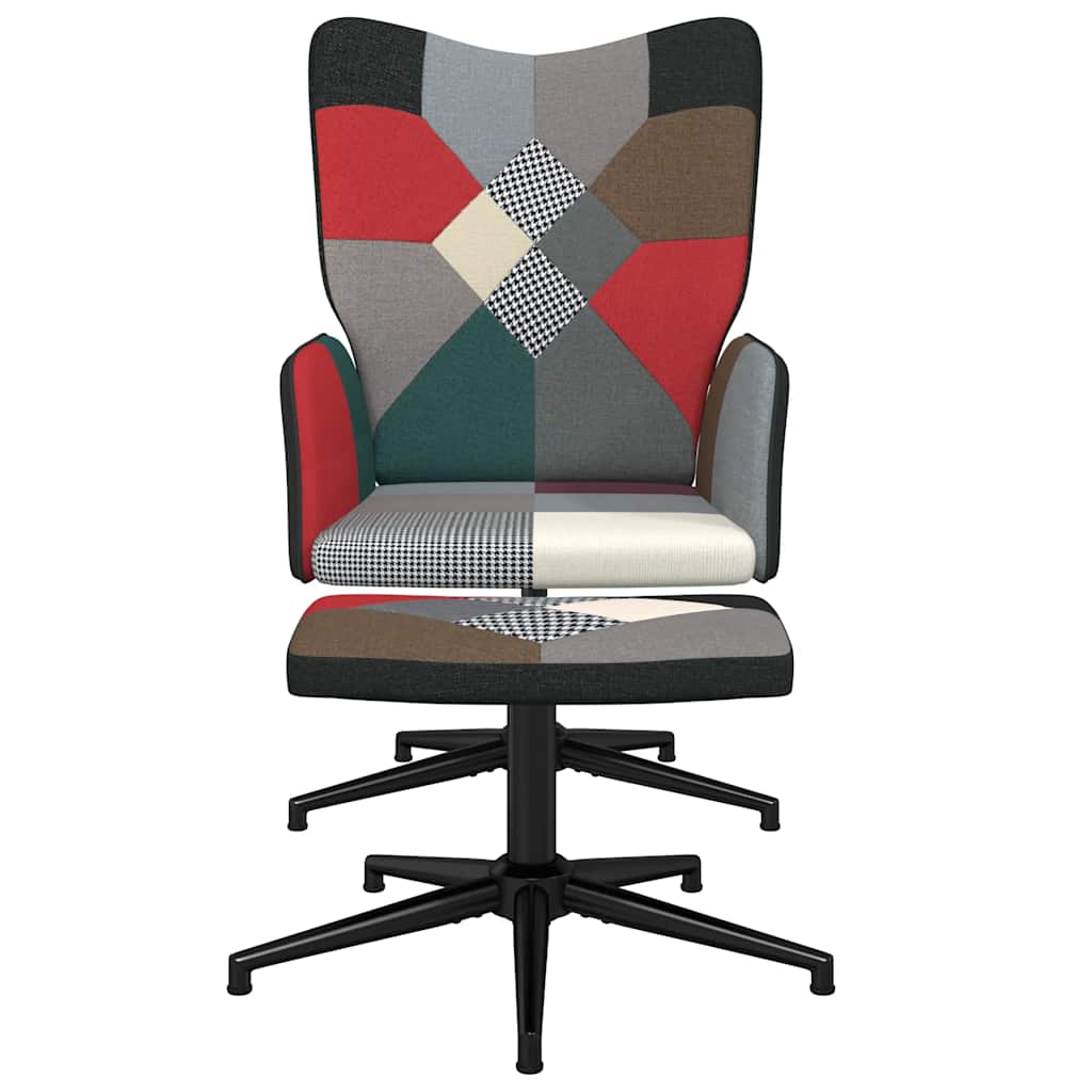 vidaXL Relaxsessel mit Hocker Patchwork Stoff