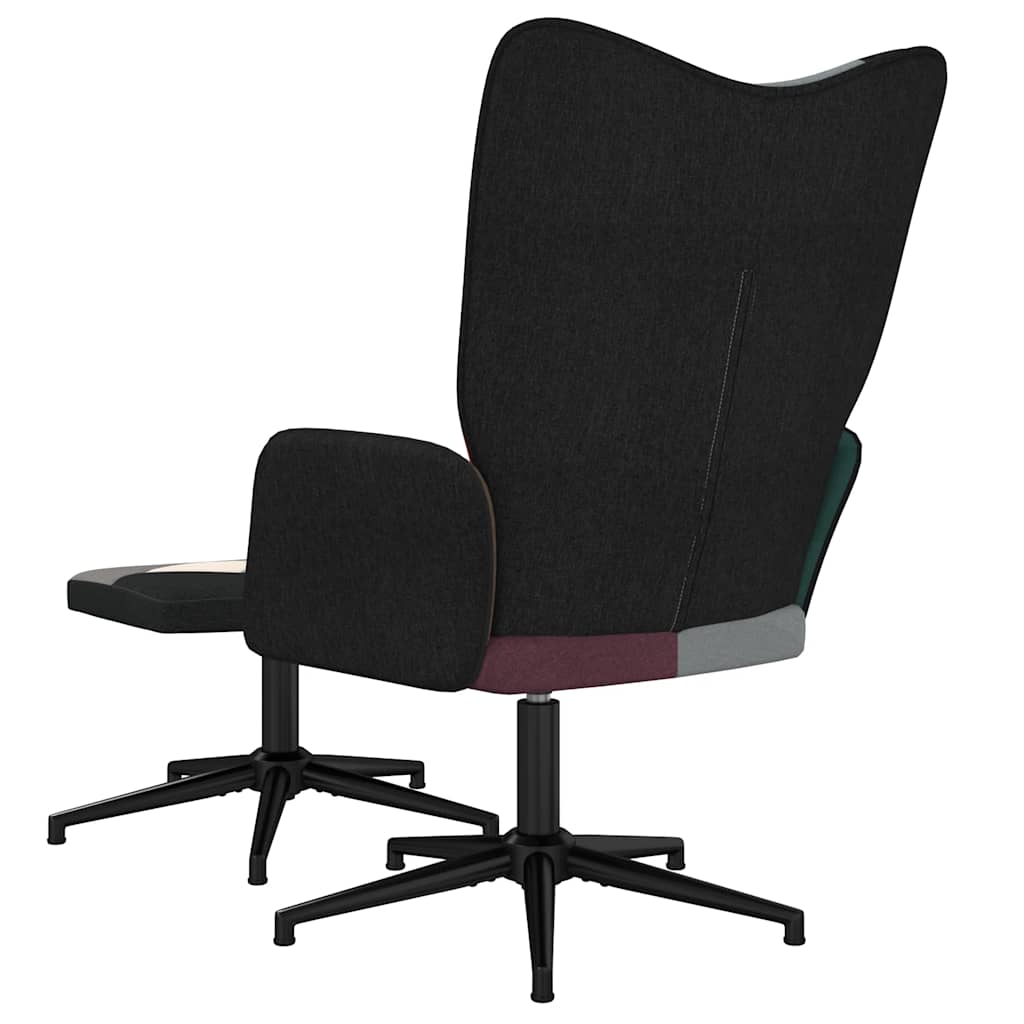 vidaXL Relaxsessel mit Hocker Patchwork Stoff