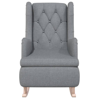vidaXL Fauteuil à bascule avec pieds en bois d'hévéa Tissu Gris clair