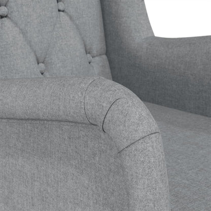 vidaXL Fauteuil à bascule avec pieds en bois d'hévéa Tissu Gris clair