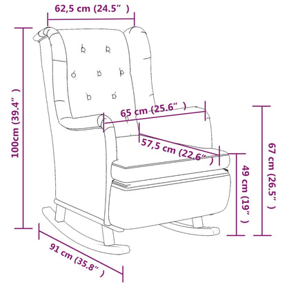 vidaXL Fauteuil à bascule avec pieds en bois d'hévéa Tissu Gris clair
