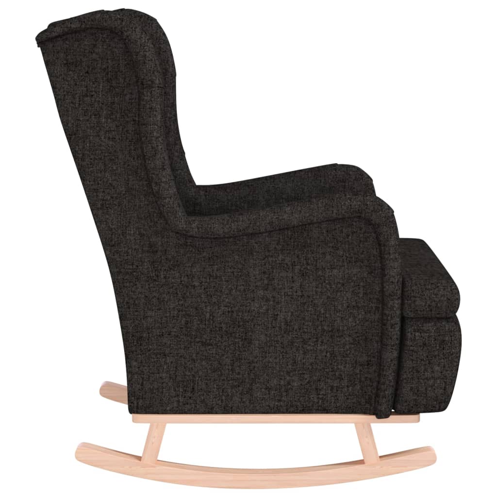 vidaXL Schaukelsessel mit Kautschukholz-Beinen Schwarz Stoff