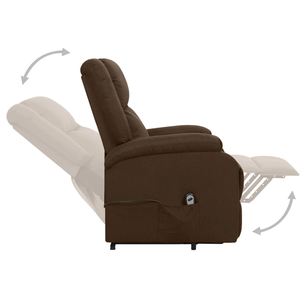 vidaXL Aufstehsessel Dunkelbraun Stoff