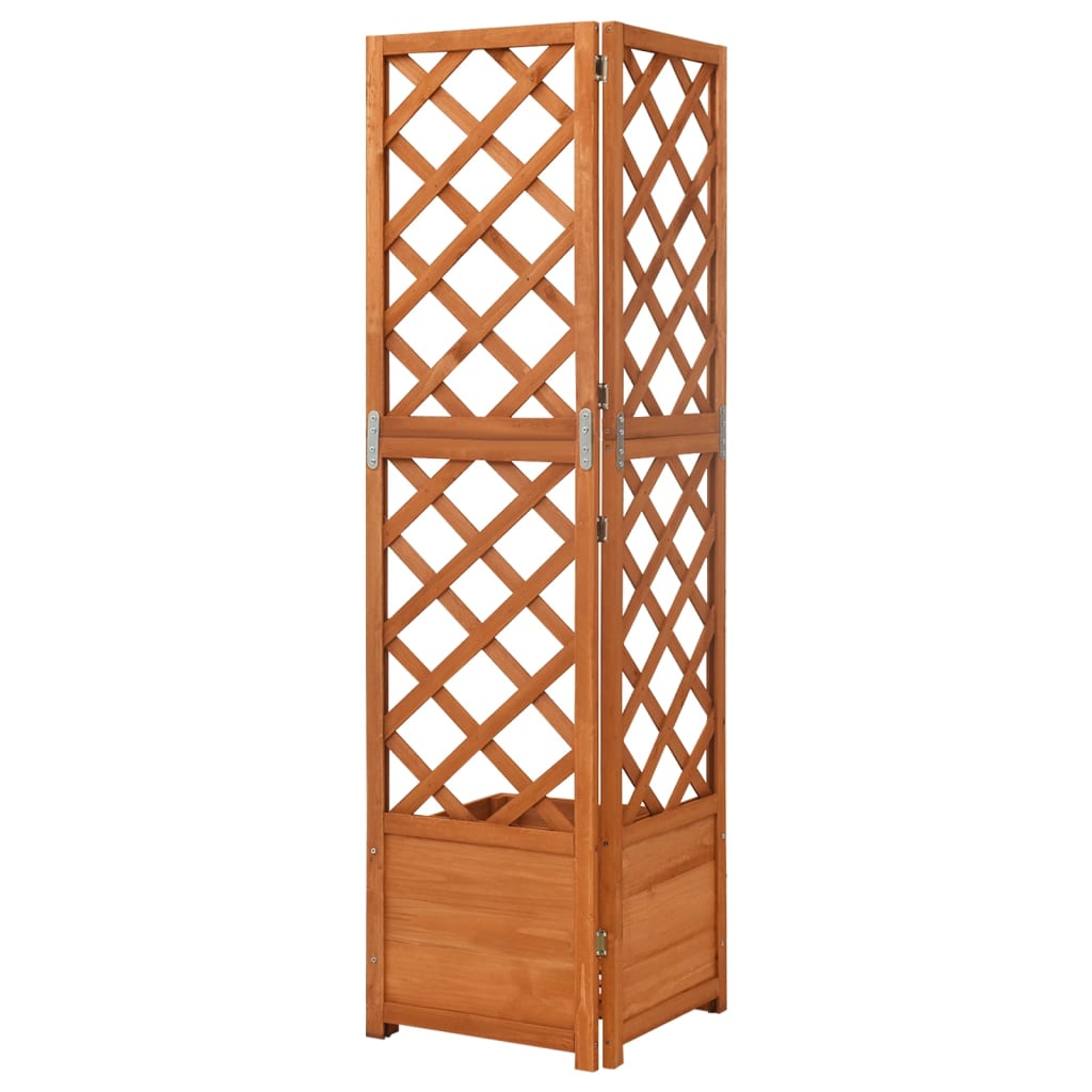 vidaXL Treillis d'angle avec jardinière 40x40x150cm Bois de sapin massif