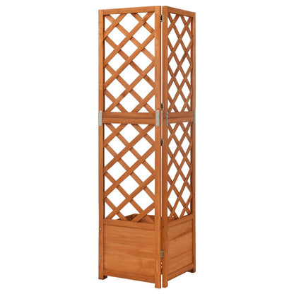 vidaXL Treillis d'angle avec jardinière 40x40x150cm Bois de sapin massif