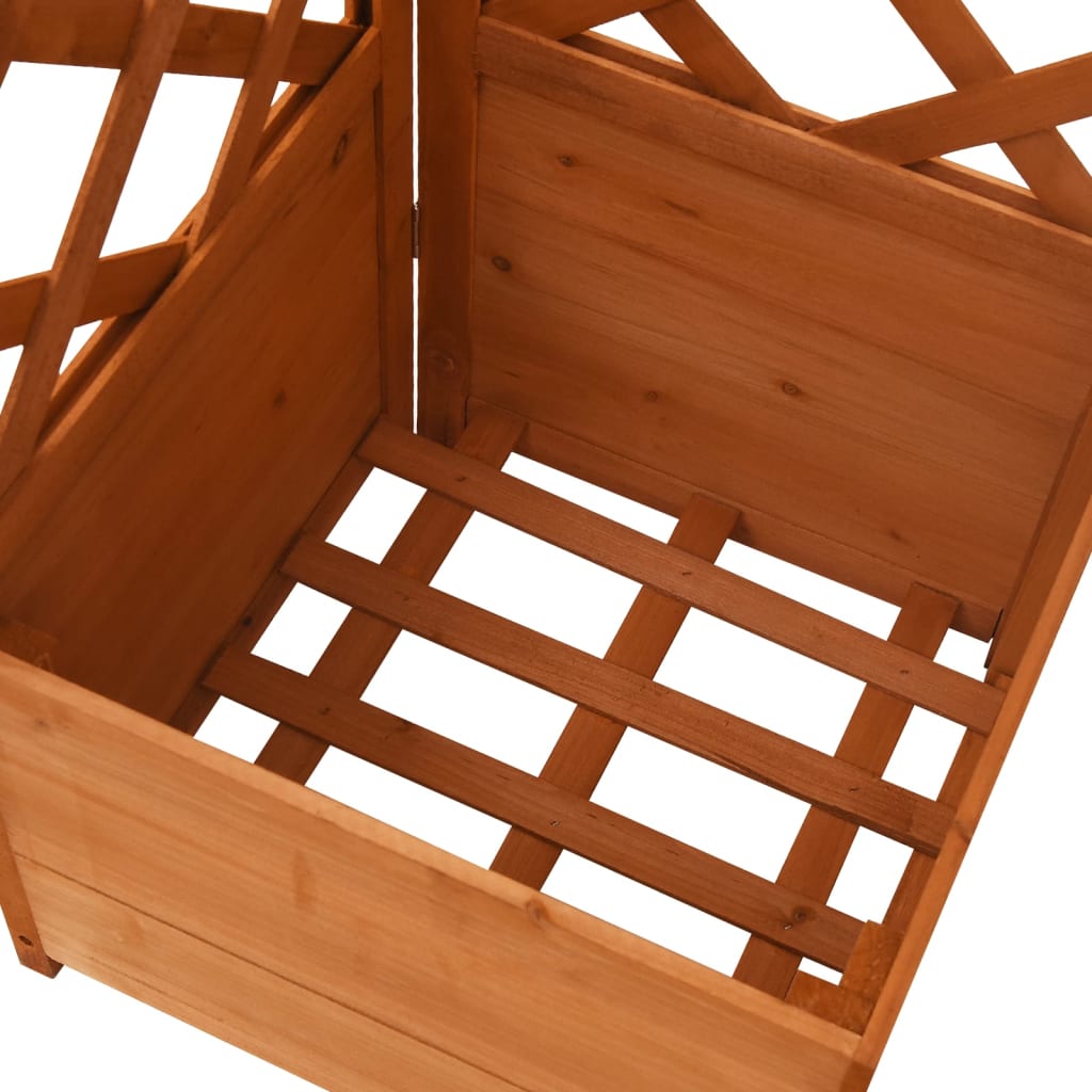 vidaXL Treillis d'angle avec jardinière 40x40x150cm Bois de sapin massif