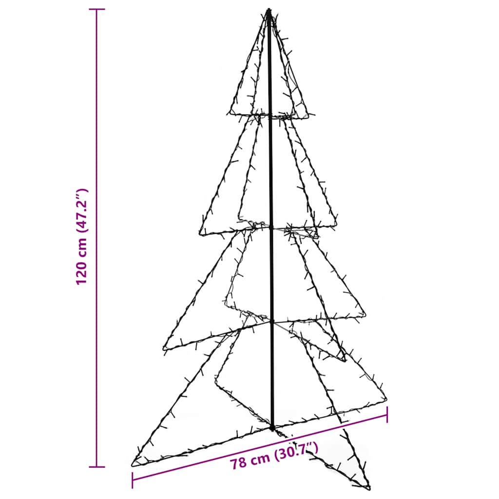 vidaXL Weihnachtsbaum in Kegelform 160 LEDs Indoor & Outdoor 78x120 cm