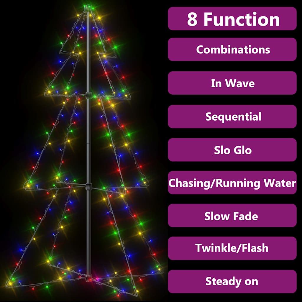 vidaXL Weihnachtsbaum in Kegelform 160 LEDs Indoor & Outdoor 78x120 cm