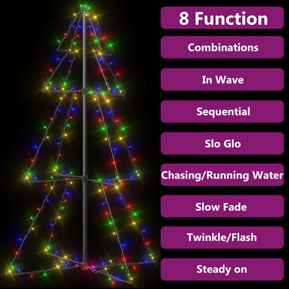 vidaXL Weihnachtsbaum in Kegelform 160 LEDs Indoor & Outdoor 78x120 cm