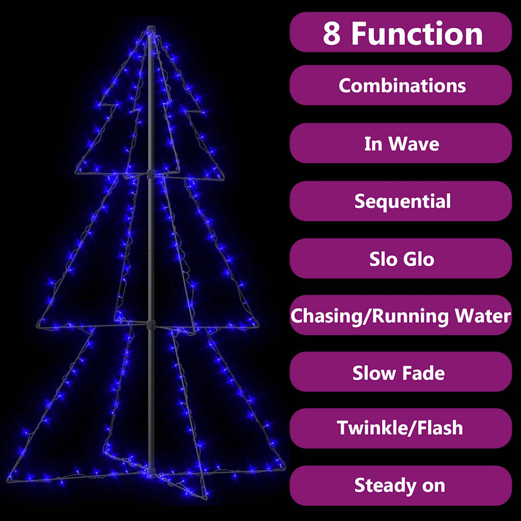 vidaXL Weihnachtsbaum in Kegelform 200 LEDs Indoor Outdoor 98x150 cm