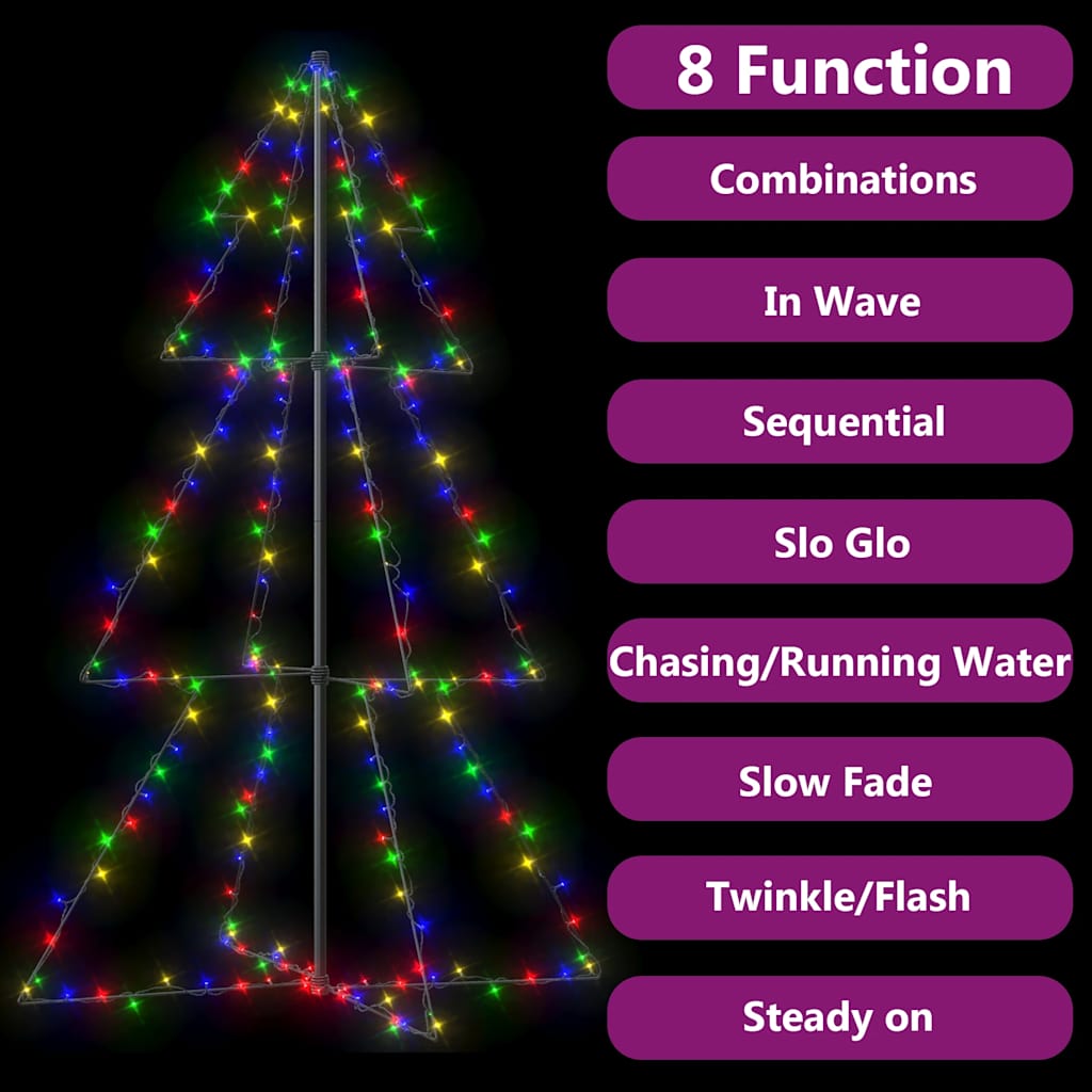 vidaXL Weihnachtsbaum in Kegelform 200 LEDs Indoor Outdoor 98x150 cm