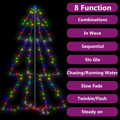 vidaXL Weihnachtsbaum in Kegelform 200 LEDs Indoor Outdoor 98x150 cm