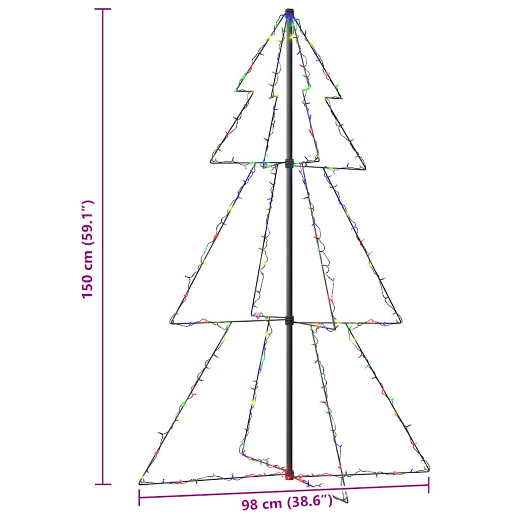 vidaXL Weihnachtsbaum in Kegelform 200 LEDs Indoor Outdoor 98x150 cm