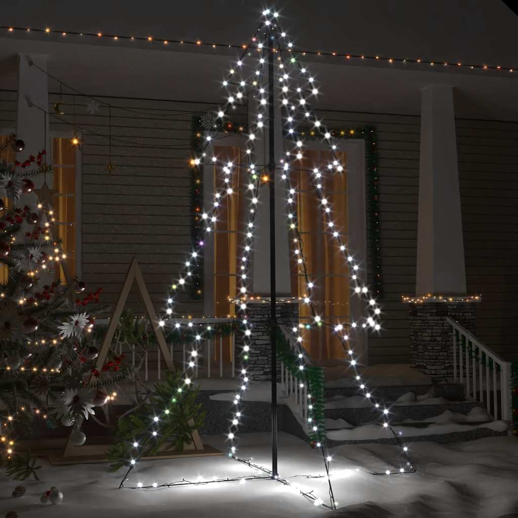vidaXL Weihnachtsbaum in Kegelform 240 LEDs Indoor Outdoor 118x180 cm