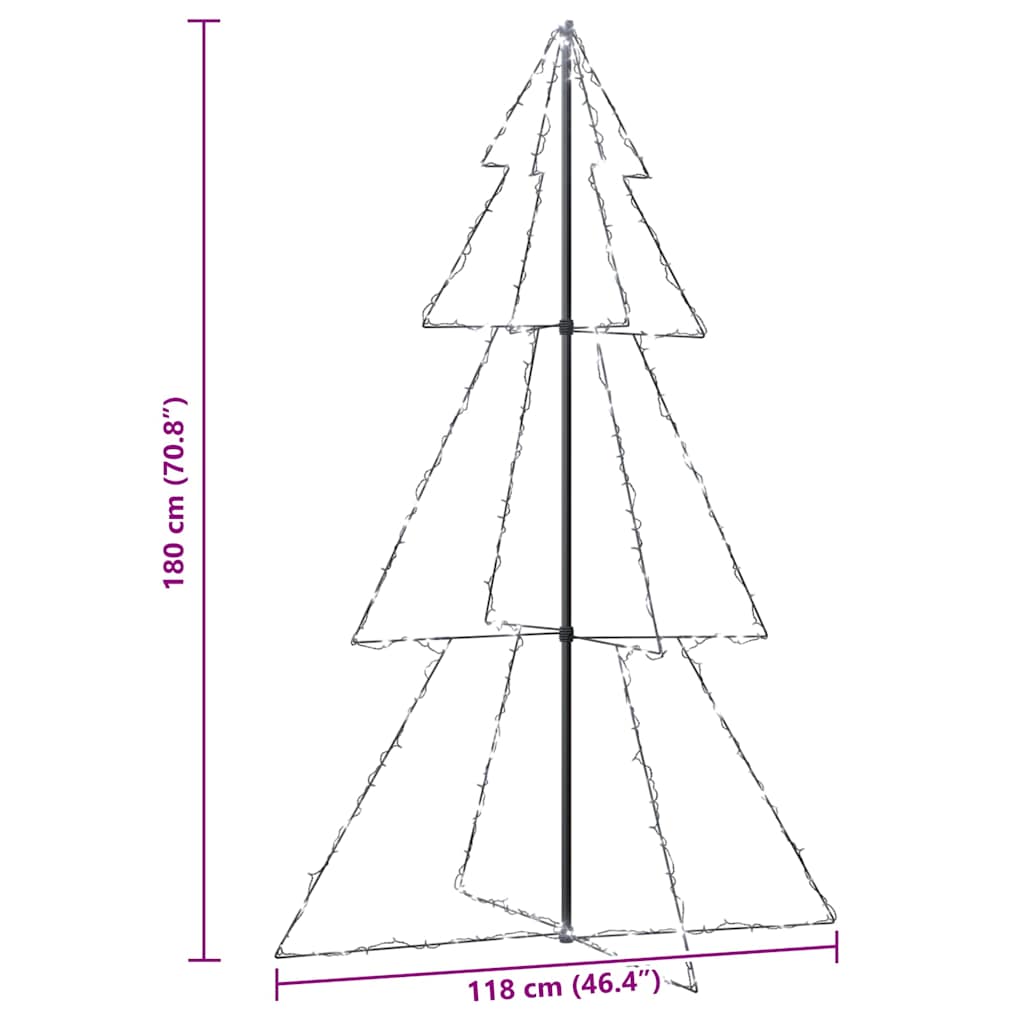 vidaXL Weihnachtsbaum in Kegelform 240 LEDs Indoor Outdoor 118x180 cm