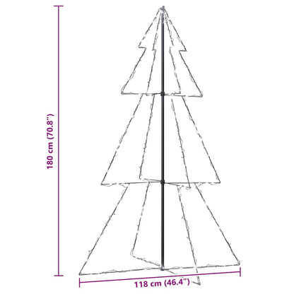 vidaXL Weihnachtsbaum in Kegelform 240 LEDs Indoor Outdoor 118x180 cm