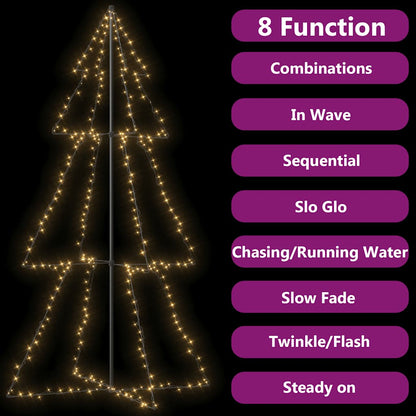 vidaXL Weihnachtsbaum in Kegelform 300 LEDs Indoor & Outdoor 120x220cm