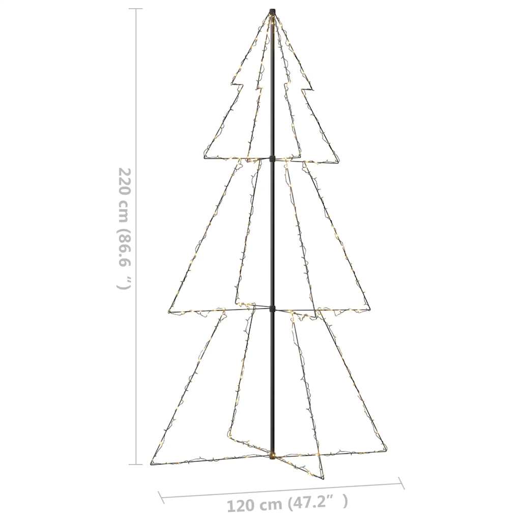 vidaXL Weihnachtsbaum in Kegelform 300 LEDs Indoor & Outdoor 120x220cm