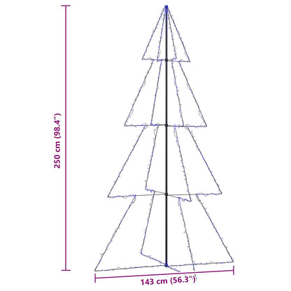 vidaXL Weihnachtsbaum in Kegelform 360 LEDs Indoor Outdoor 143x250 cm