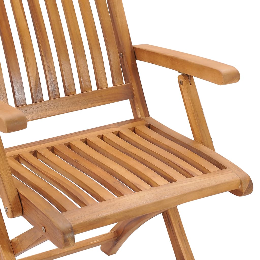 vidaXL Klappbare Gartenstühle mit Kissen 6 Stk. Massivholz Teak