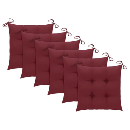 vidaXL Klappbare Gartenstühle mit Kissen 6 Stk. Massivholz Teak