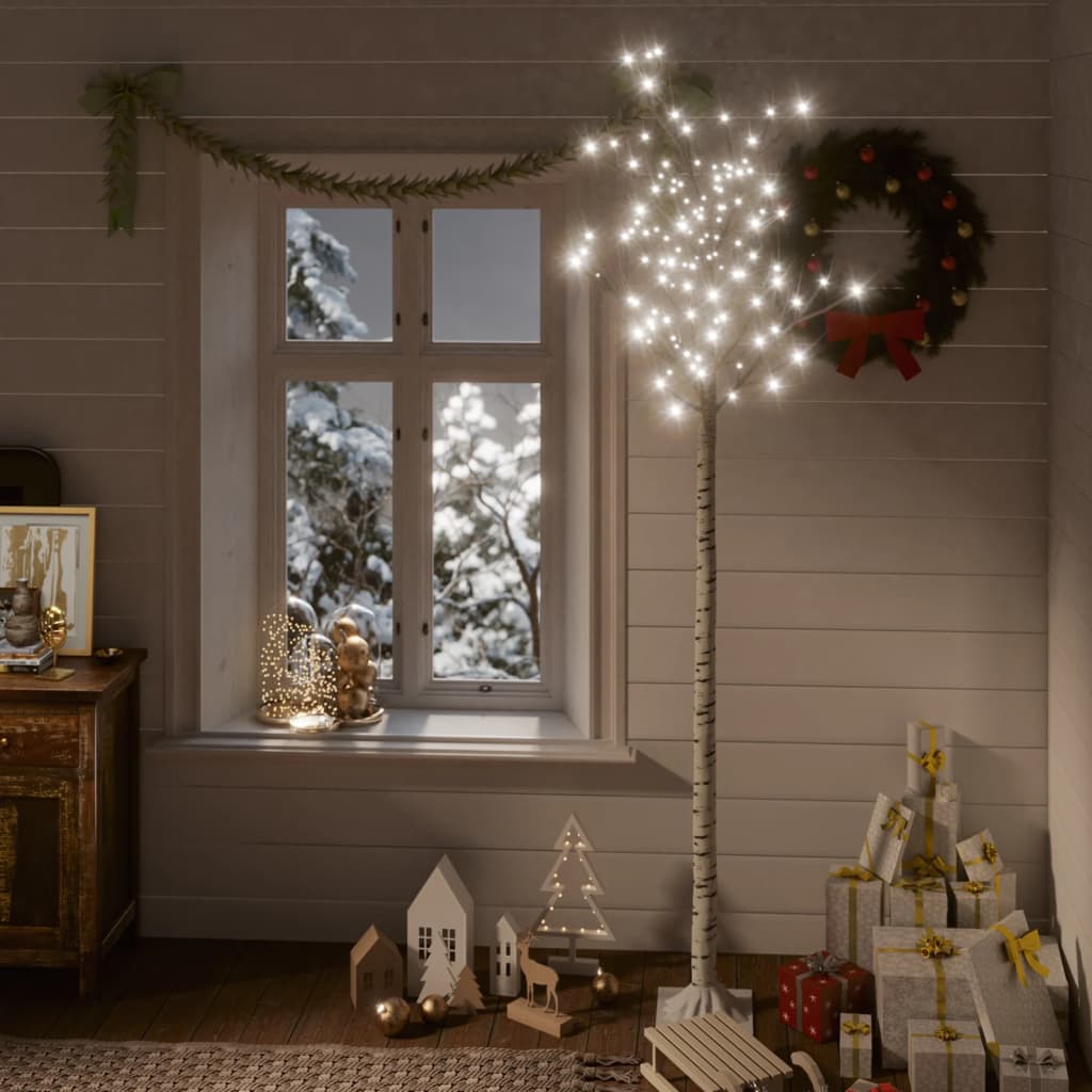 vidaXL Weihnachtsbaum 200 LEDs 2,2 m Kaltweiß Indoor Outdoor