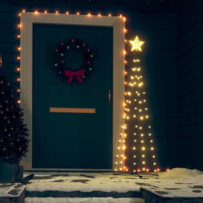 vidaXL Weihnachtsbaum Kegelform 70 LEDs Deko Warmweiß 50x120 cm